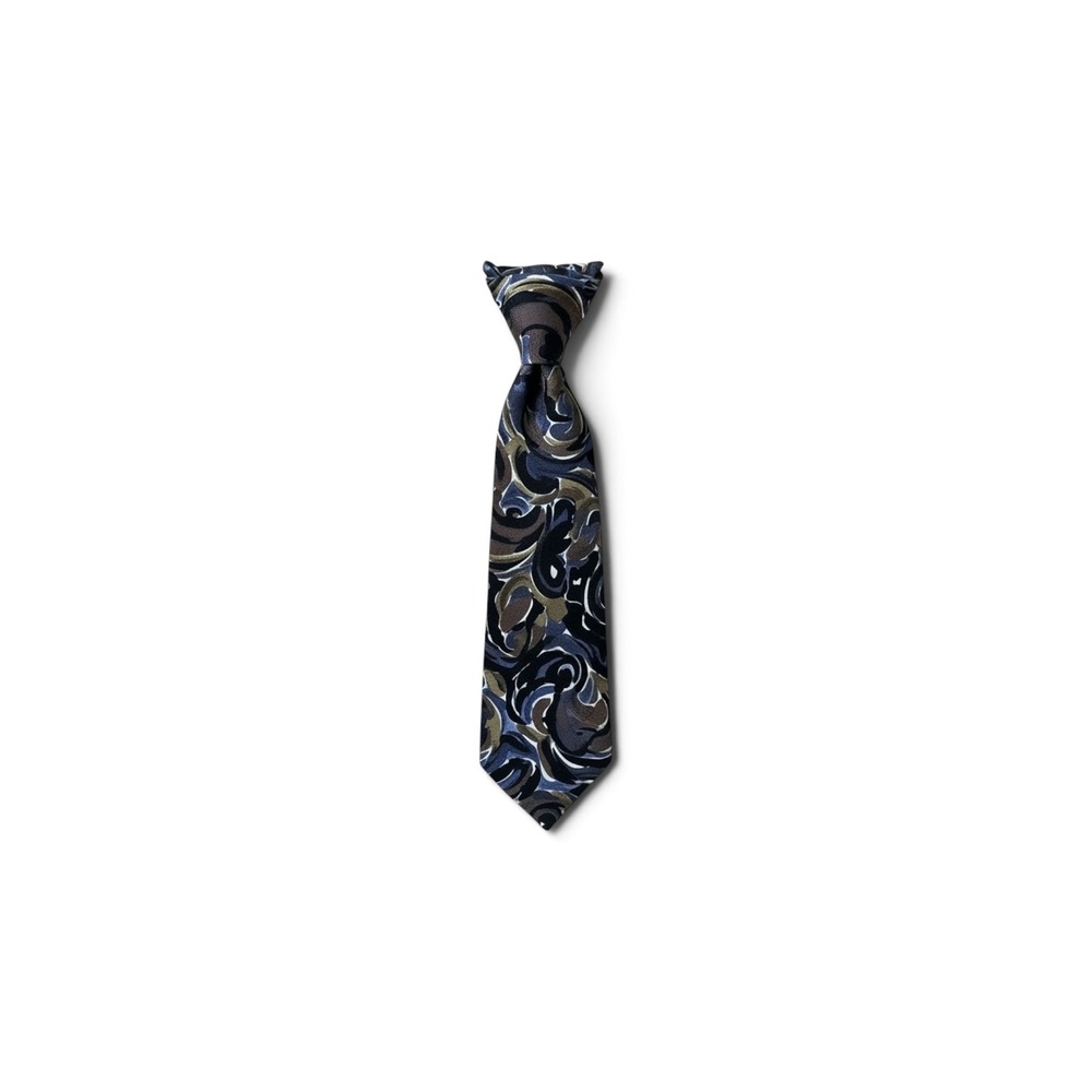 Enrico Coveri Mens Silk Tie Blue Green Abstract Swirl Handmade Italy